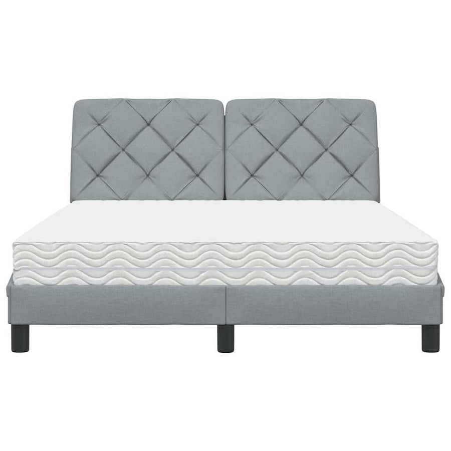 Bed met matras stof lichtgrijs 140x190 cm