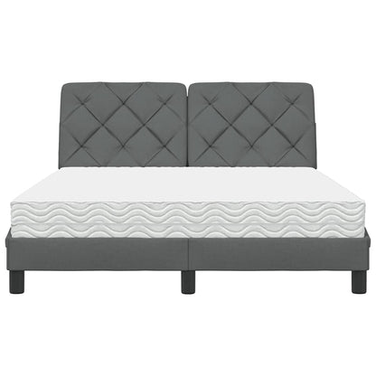 Bed met matras stof donkergrijs 140x190 cm