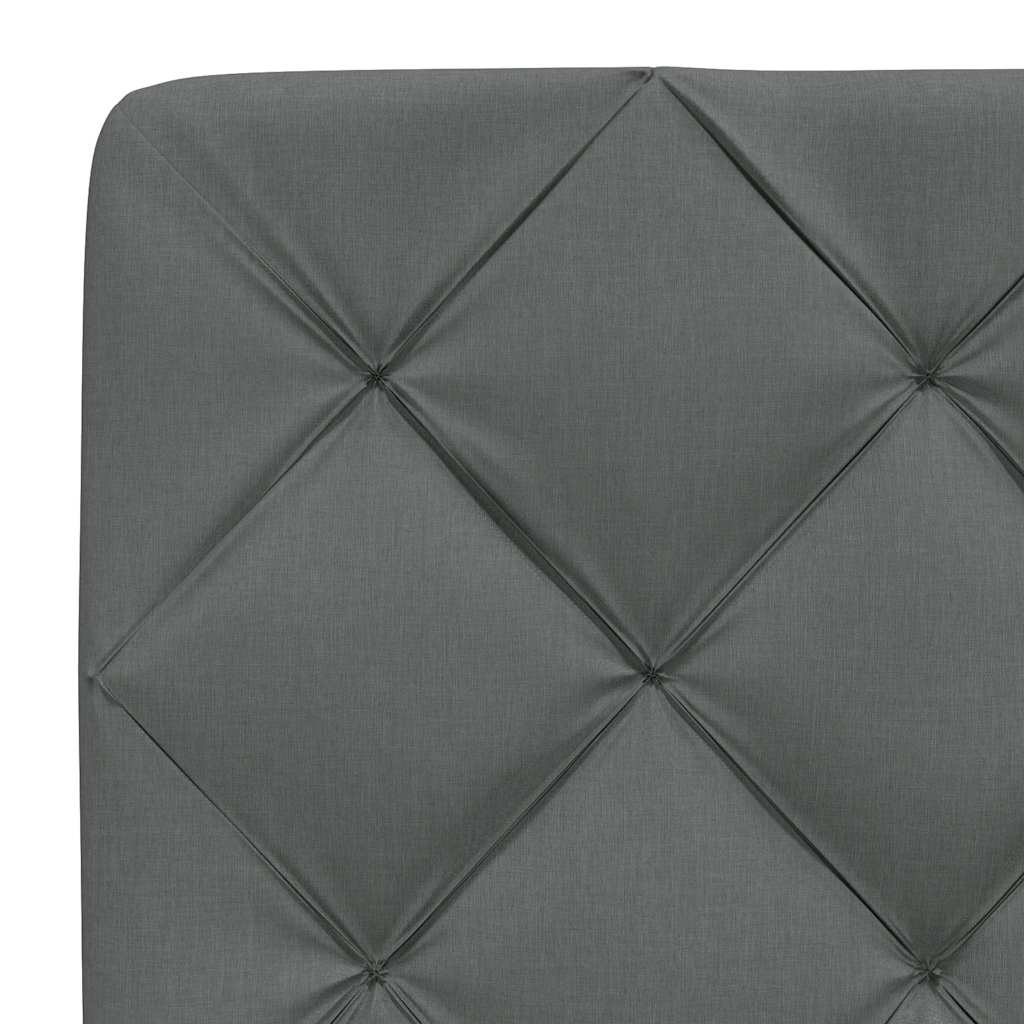 Bed met matras stof donkergrijs 140x190 cm