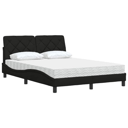 Bed met matras stof zwart 140x190 cm