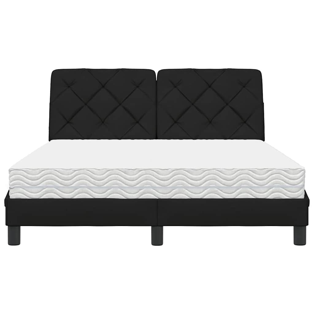 Bed met matras stof zwart 140x190 cm