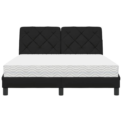 Bed met matras stof zwart 140x190 cm