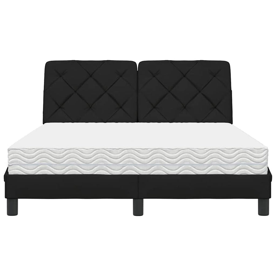 Bed met matras stof zwart 140x190 cm