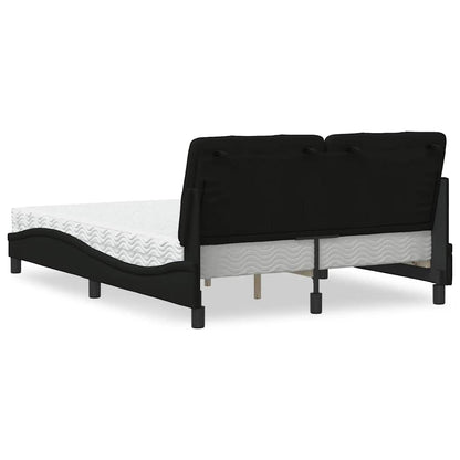 Bed met matras stof zwart 140x190 cm