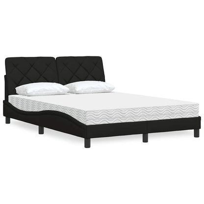 Bed met matras stof zwart 140x190 cm