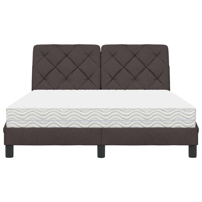 Bed met matras stof donkerbruin 140x190 cm