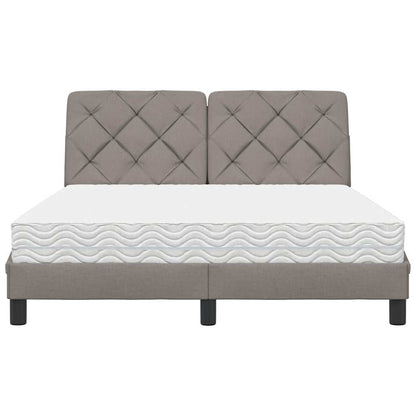 Bed met matras stof taupe 140x190 cm