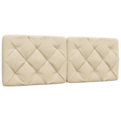 Bed met matras stof crèmekleurig 140x190 cm