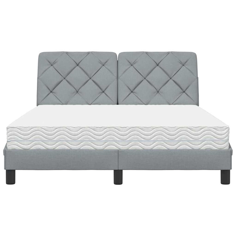 Bed met matras stof lichtgrijs 140x200 cm