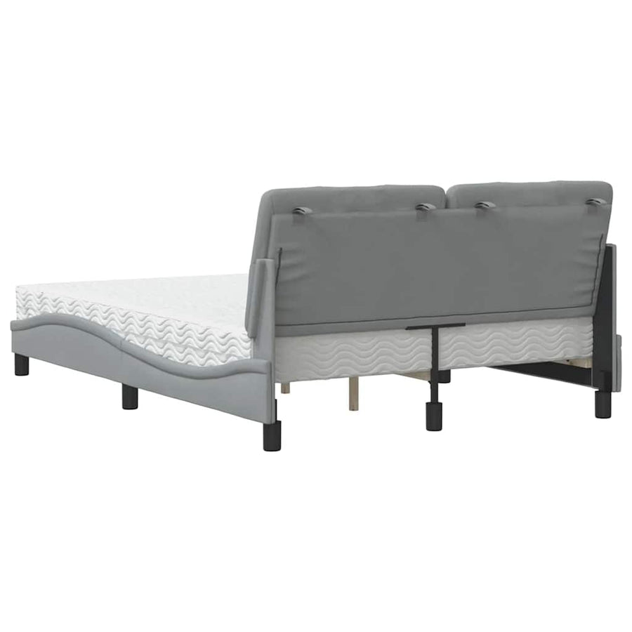 Bed met matras stof lichtgrijs 140x200 cm