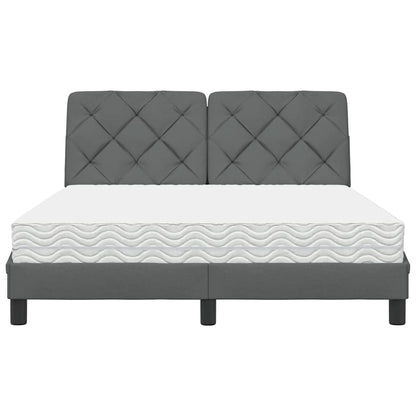 Bed met matras stof donkergrijs 140x200 cm
