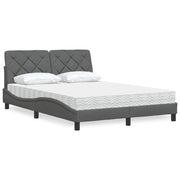 Bed met matras 140x200 cm donkergrijs