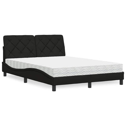 Bed met matras stof zwart 140x200 cm