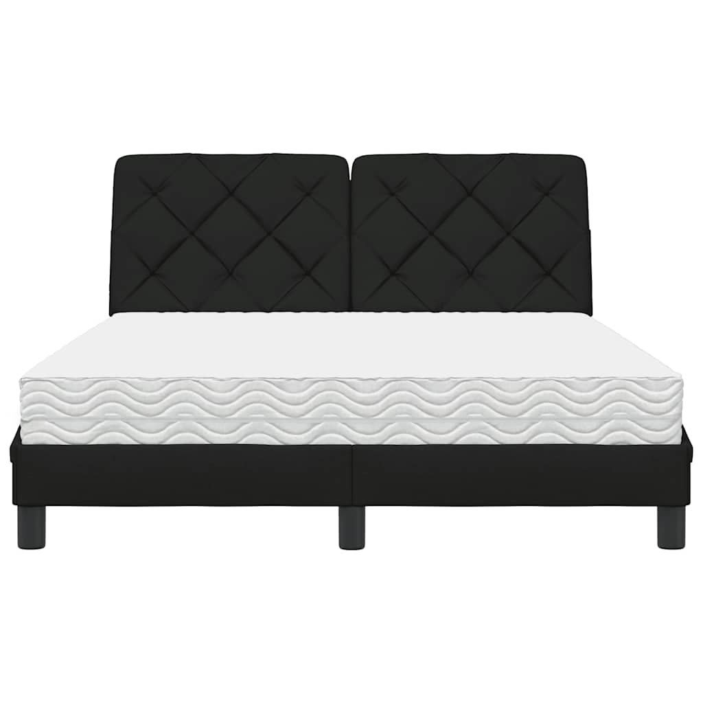 Bed met matras stof zwart 140x200 cm