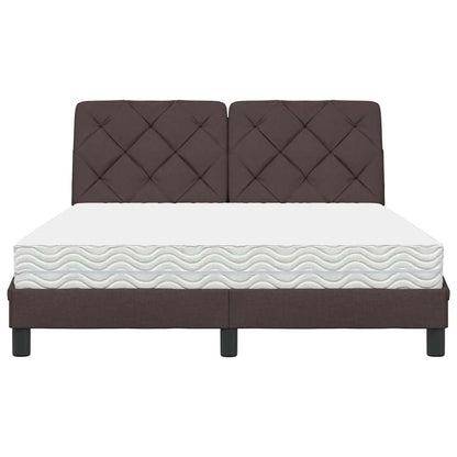 Bed met matras stof donkerbruin 140x200 cm