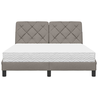 Bed met matras stof taupe 140x200 cm