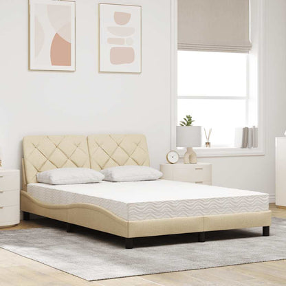 Bed met matras stof crèmekleurig 140x200 cm