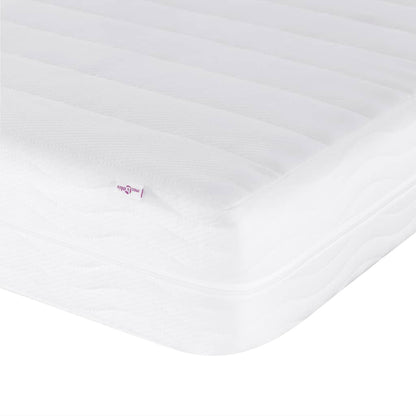 Bed met matras stof crèmekleurig 140x200 cm