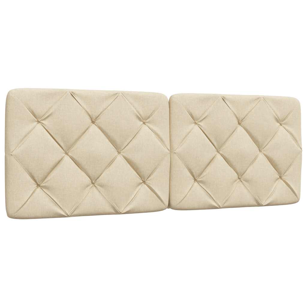 Bed met matras stof crèmekleurig 140x200 cm