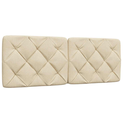 Bed met matras stof crèmekleurig 140x200 cm