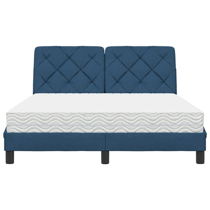 Bed met matras stof blauw 140x200 cm