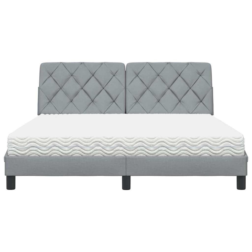 Bed met matras stof lichtgrijs 160x200 cm