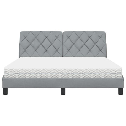 Bed met matras stof lichtgrijs 160x200 cm