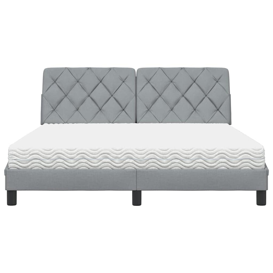 Bed met matras stof lichtgrijs 160x200 cm