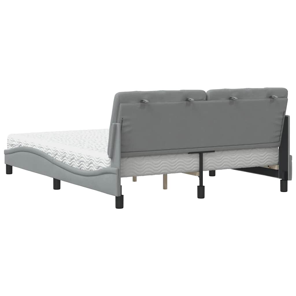 Bed met matras stof lichtgrijs 160x200 cm