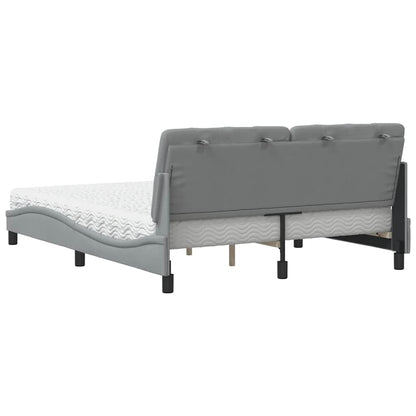 Bed met matras stof lichtgrijs 160x200 cm