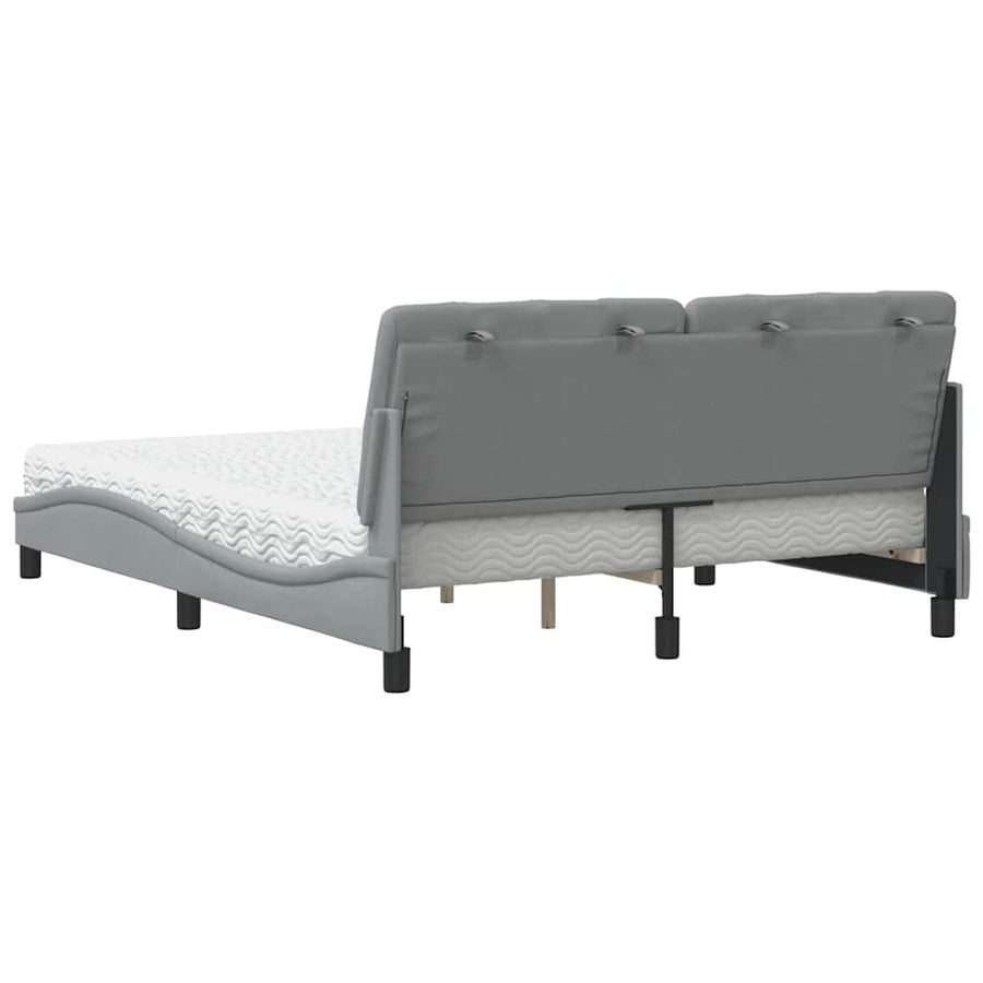 Bed met matras stof lichtgrijs 160x200 cm