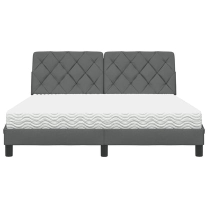 Bed met matras stof donkergrijs 160x200 cm