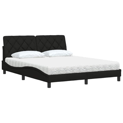 Bed met matras stof zwart 160x200 cm