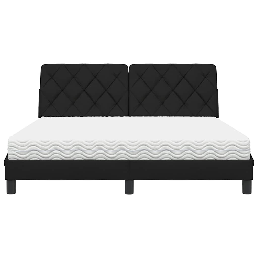 Bed met matras stof zwart 160x200 cm