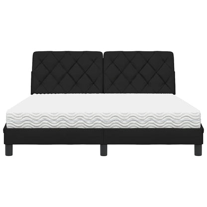 Bed met matras stof zwart 160x200 cm
