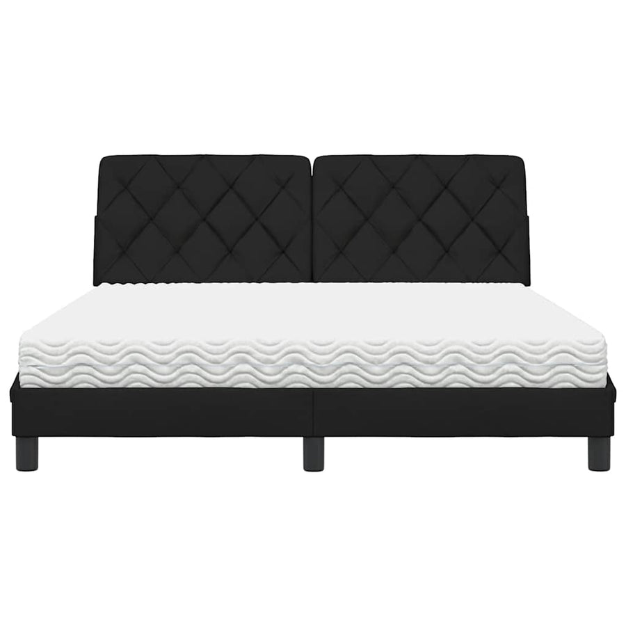 Bed met matras stof zwart 160x200 cm