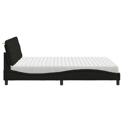 Bed met matras stof zwart 160x200 cm