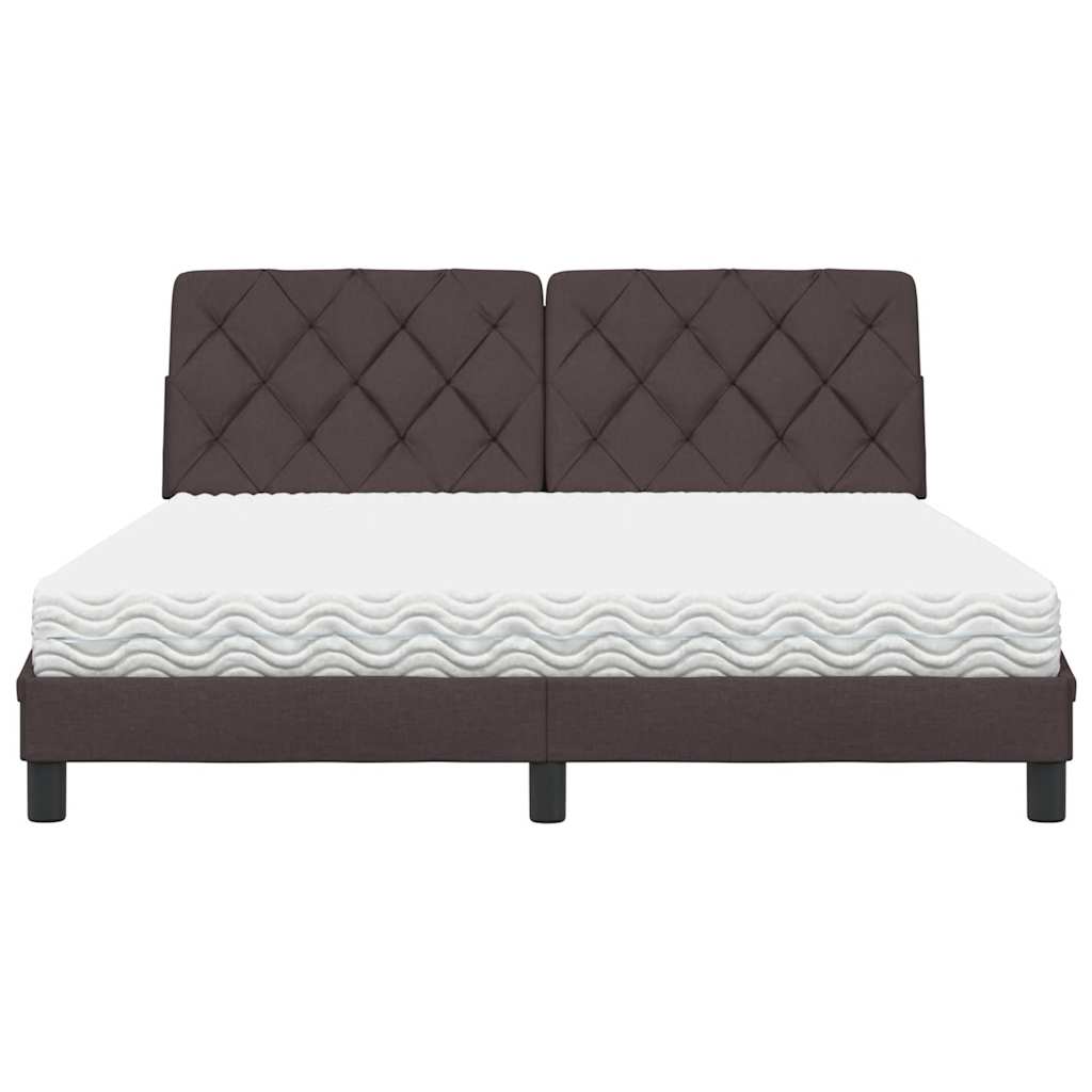 Bed met matras stof donkerbruin 160x200 cm