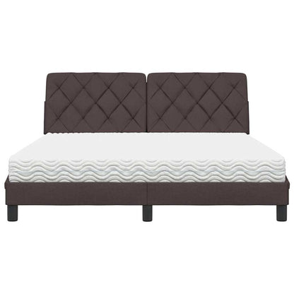 Bed met matras stof donkerbruin 160x200 cm