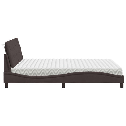 Bed met matras stof donkerbruin 160x200 cm
