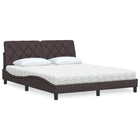 Bed 160x200 cm stof donkerbruin