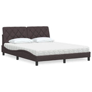 Bed 160x200 cm stof donkerbruin