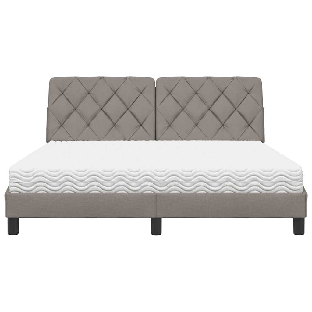Bed met matras stof taupe 160x200 cm
