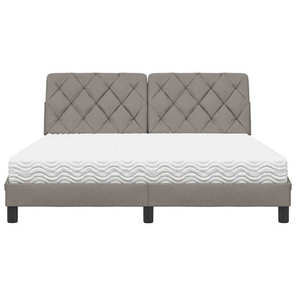 Bed met matras stof taupe 160x200 cm