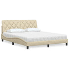 Bed met matras crème 160x200 cm