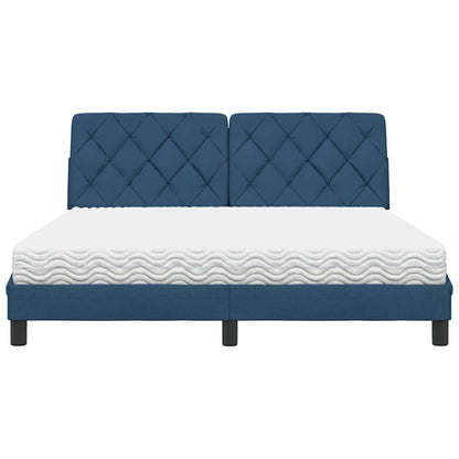 Bed met matras stof blauw 160x200 cm