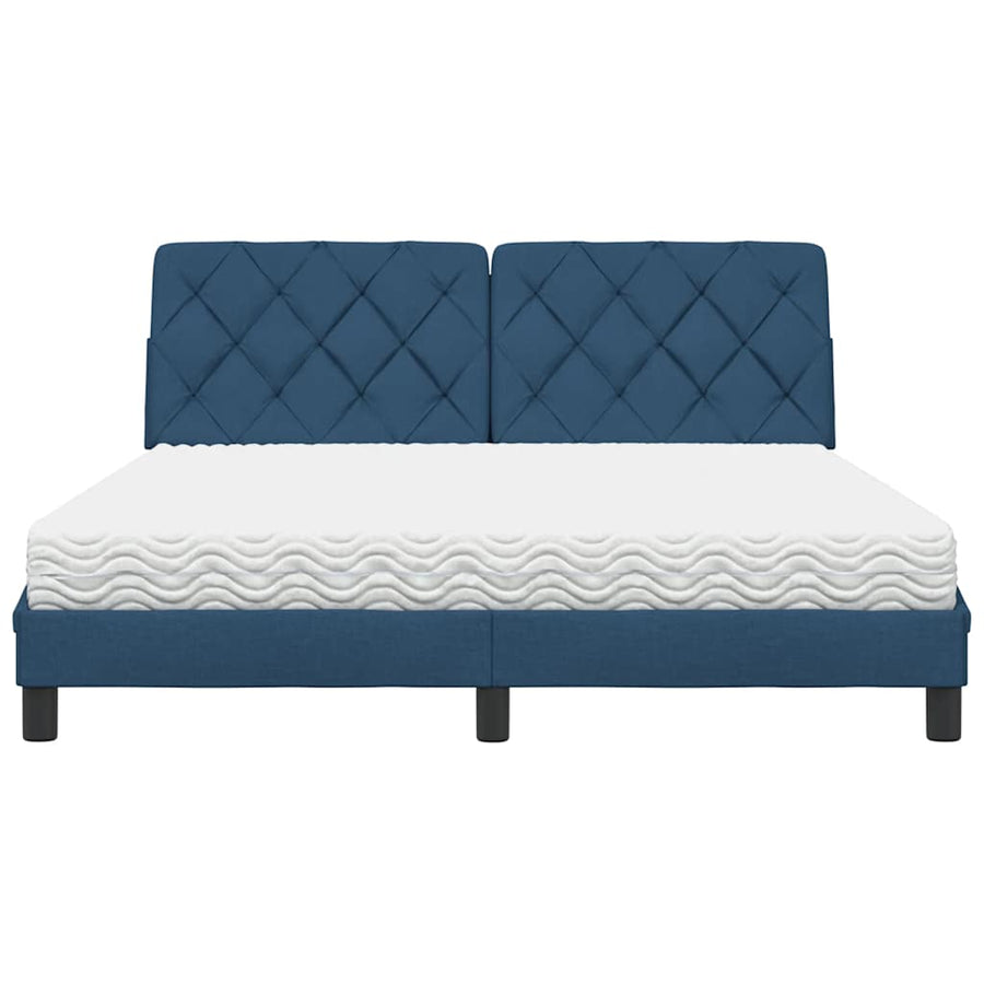 Bed met matras stof blauw 160x200 cm