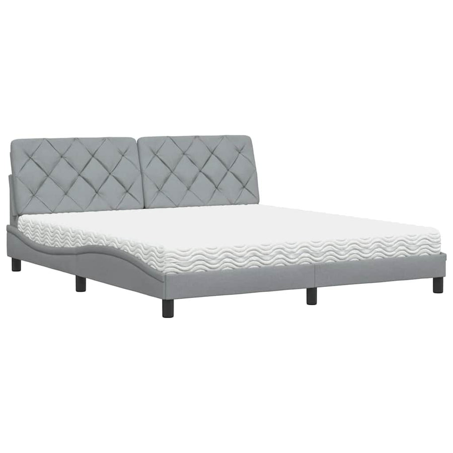 Bed met matras stof lichtgrijs 180x200 cm