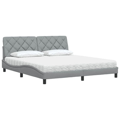 Bed met matras stof lichtgrijs 180x200 cm