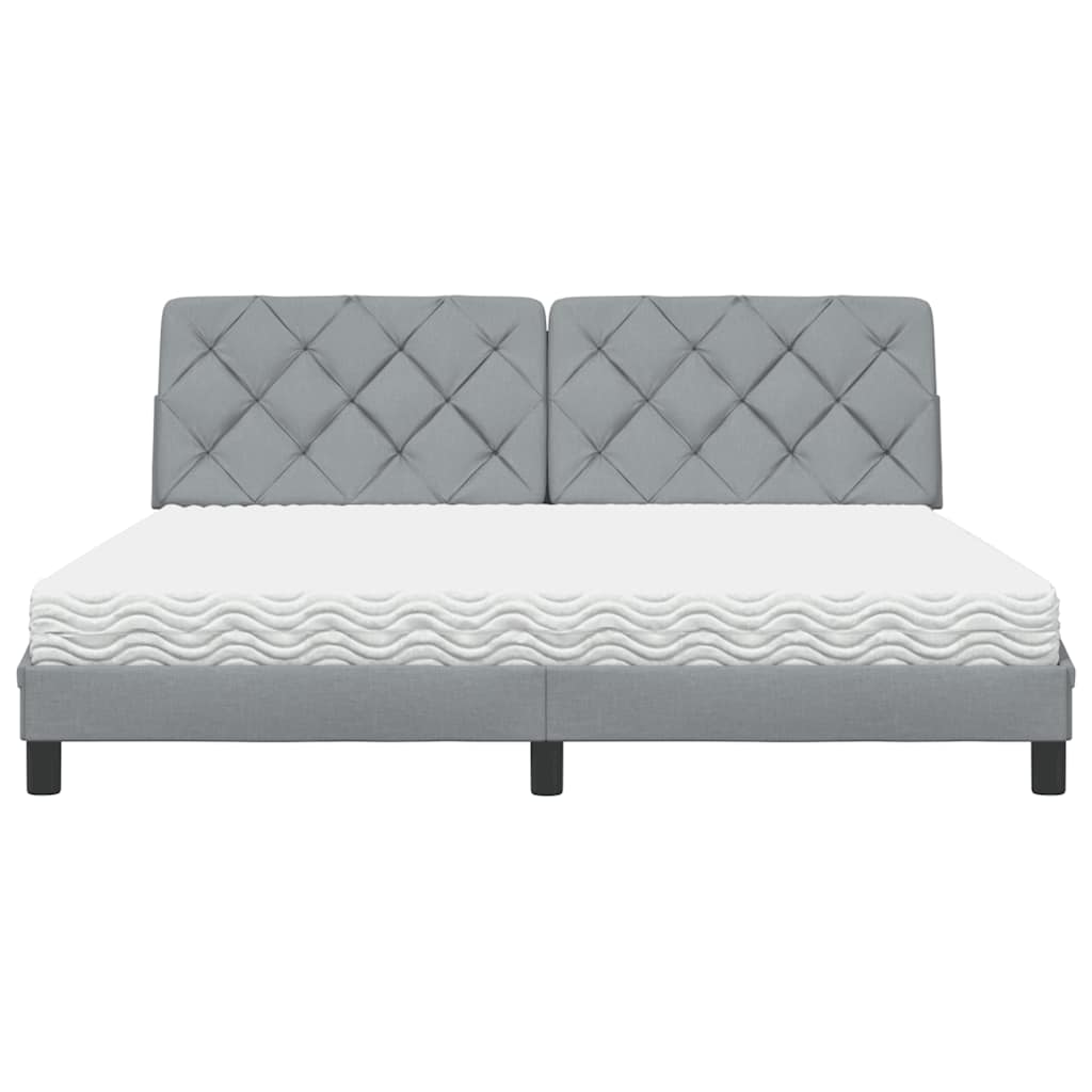 Bed met matras stof lichtgrijs 180x200 cm